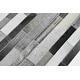 preview thumbnail 2 of 6, Flatwoven Hairon Genuine Leather Stripe Design Gray and Silver Rug - 5'x8'