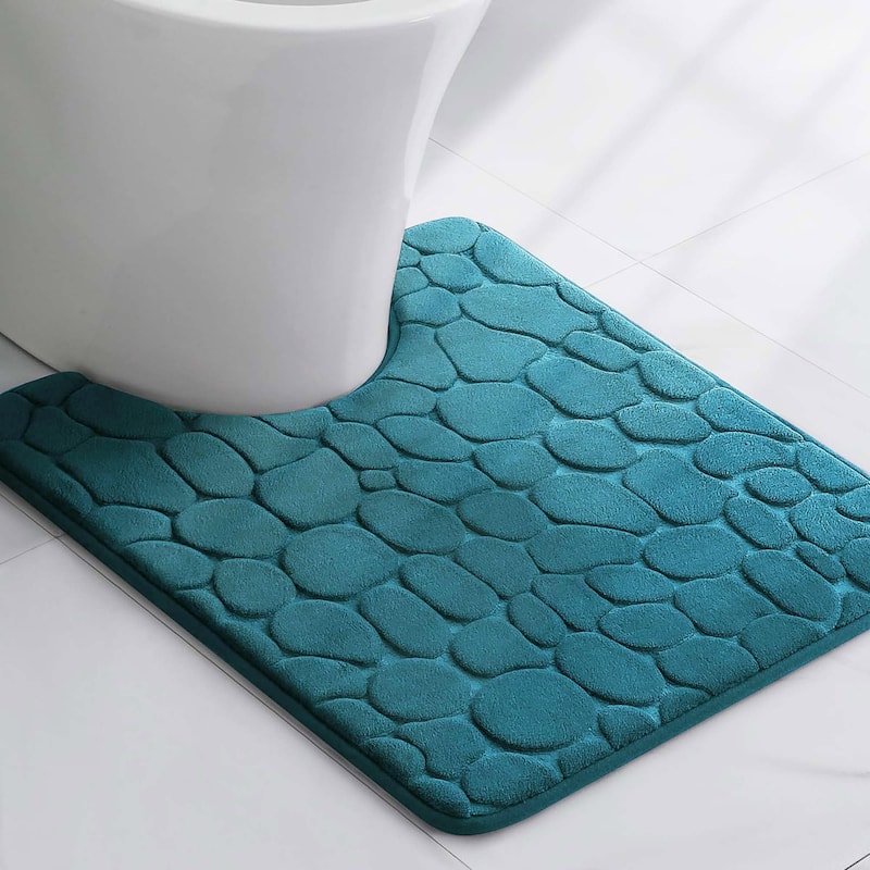 Memory Foam Contour Bath Mat Pebble Design 18x20