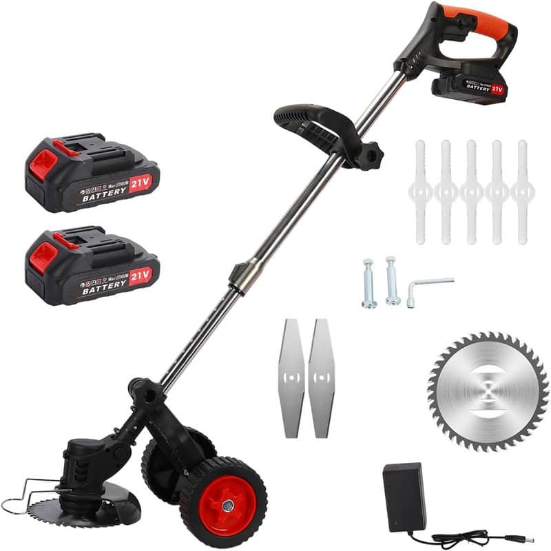 Battery Powered Cordless Lawn Edger - Black