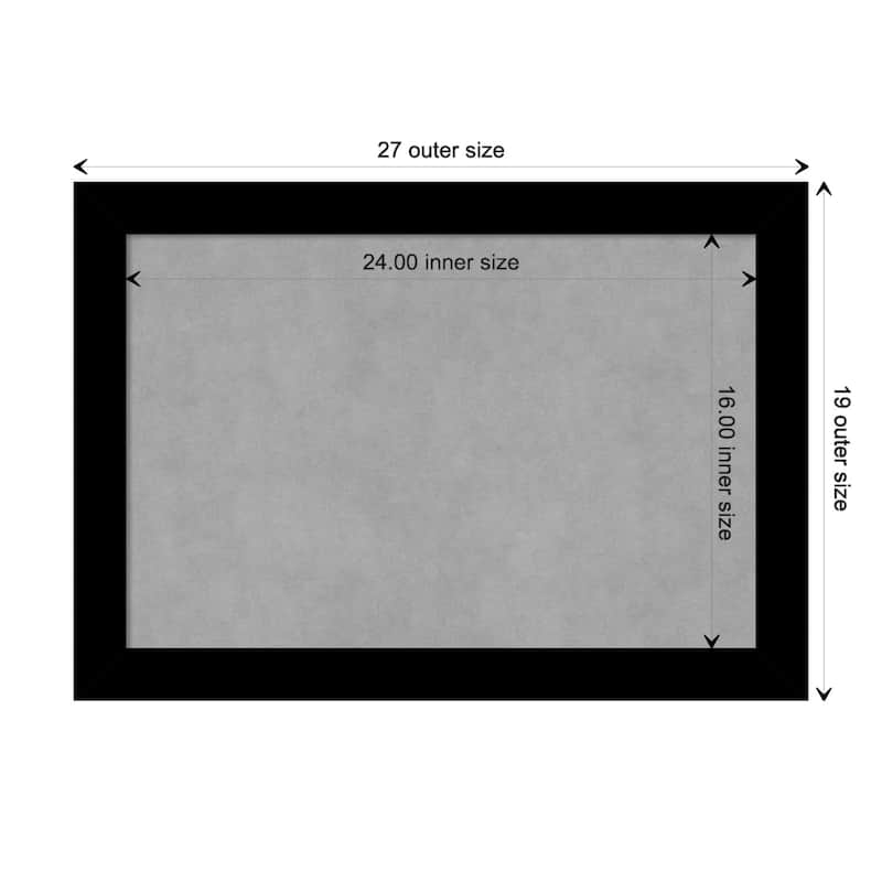 Amanti Art Basic Black Narrow Framed Magnetic Board - Board Size 24x16