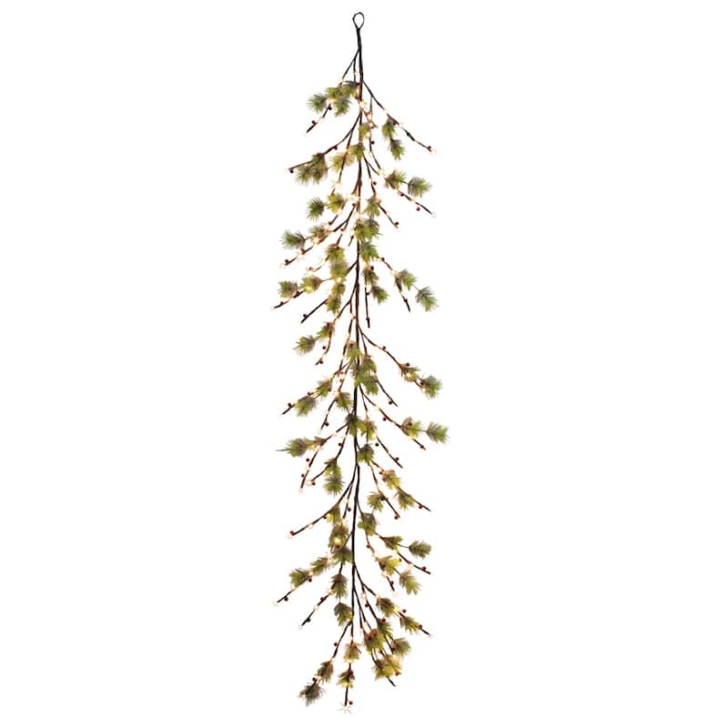 Puleo International 6 ft. Pre-lit Artificial Christmas Twig Garland - 6 ft.