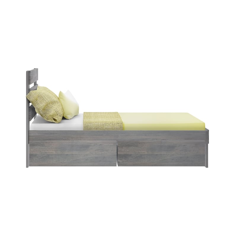 Max and Lily Farmhouse Twin Bed with Plank Headboard and Storage Drawers