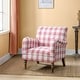 preview thumbnail 1 of 7, Mandan 29.5" Wide Contemporary Upholstered Amchair with Plaid Pattern by HULALA HOME RED