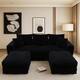 Option Black-3 Seater with 2 Ottoman