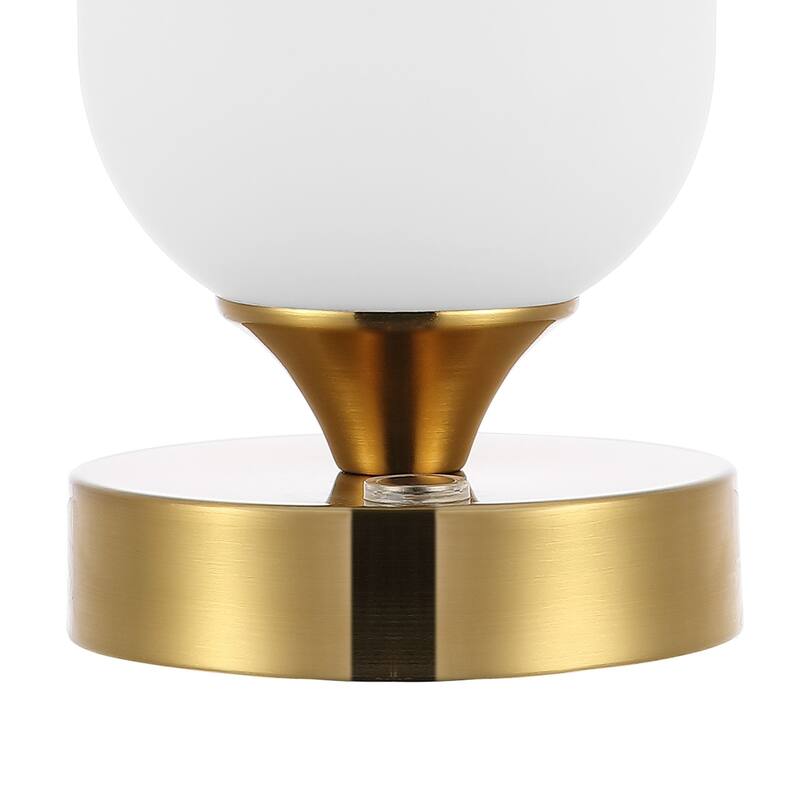 Owen 8" Bohemian Farmhouse Iron Wireless Rechargeable Integrated LED Table Lamp, Oil Rubbed Bronze/White by JONATHAN Y