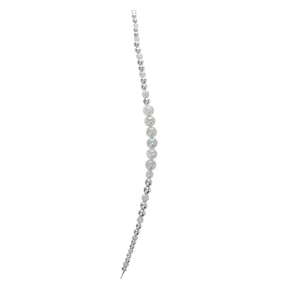 16" Clear and Silver Beaded Circle Decorative Smooth Christmas Icicle Ornament