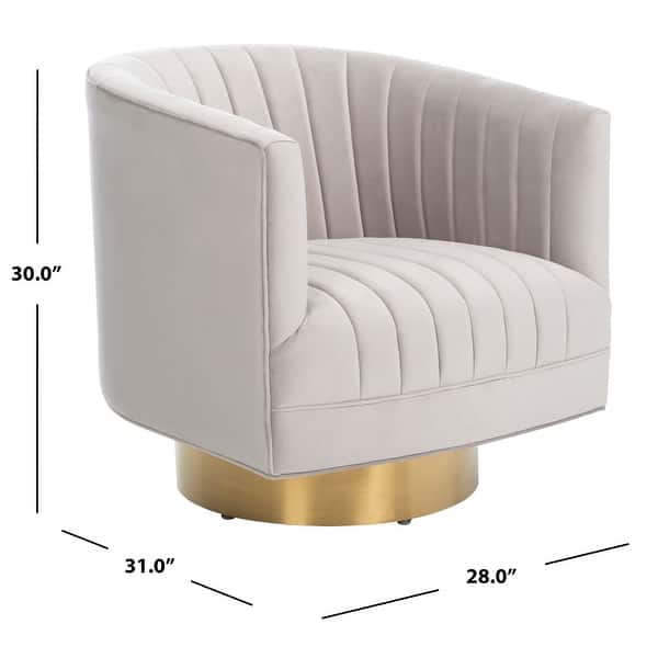 Safavieh Couture Josephine Swivel Barrel Velvet Chair 28 W X 31 L X 30 H On Sale Overstock 31227132 Forest Green Gold