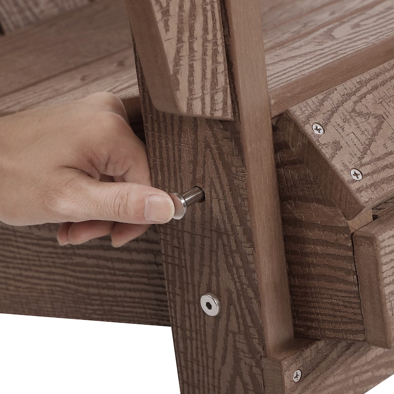 Hurley Folding Poly Adirondack Chair with Pull-out Ottoman (Set of 2)