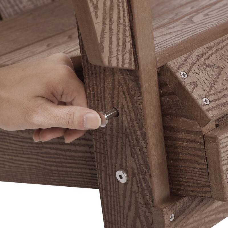 Seaton Folding Poly Adirondack Chair with Pull-out Ottoman