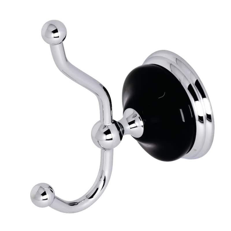 Kingston Brass Water Onyx Wall Mounted Single Hook Double Prong Robe - Polished Chrome