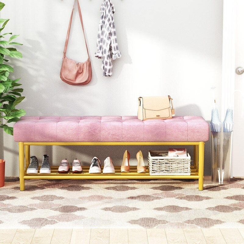 Pink bench for end of bed outlet
