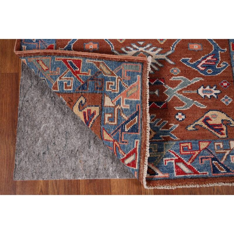 Kazak Oriental Runner Rug Handmade Traditional Orange Wool Carpet - 2'5" x 9'8"