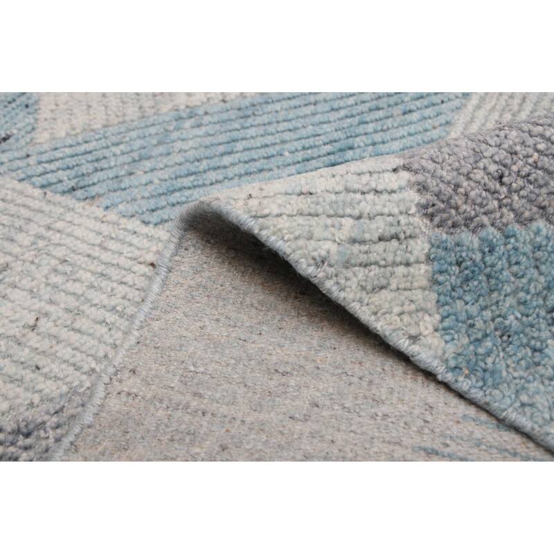 ECARPETGALLERY Hand-knotted Tangier Sky Blue Wool Rug - 8'3 x 9'10