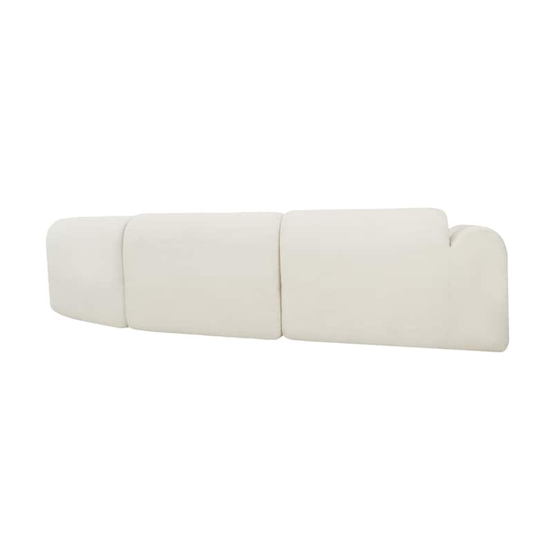 Roomfitters 140" Modern Curved Sectional Sofa with Chaise, High-Density Cushions, 3-Piece Set