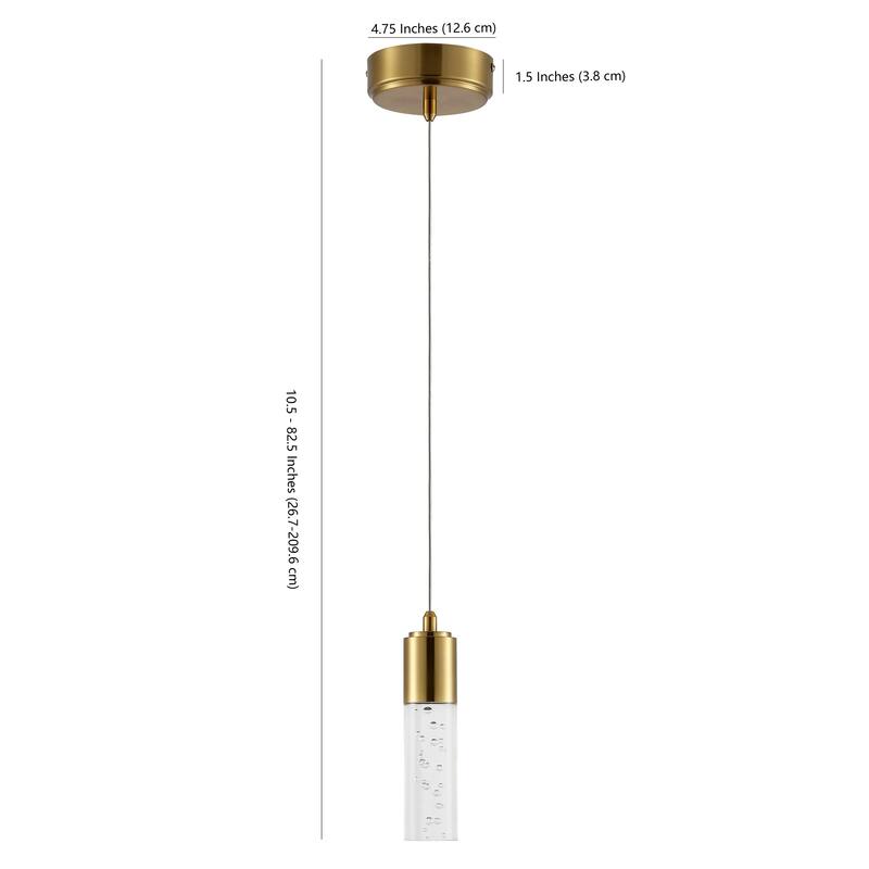 Cristal 1-Light Bubble Acrylic/Iron Modern Minimalist Integrated LED Pendant, by JONATHAN Y - 1 Light
