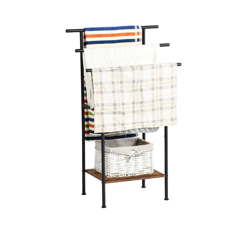 Homy Casa Bathroom Towel Rack with 3 Bars & Storage Shelf