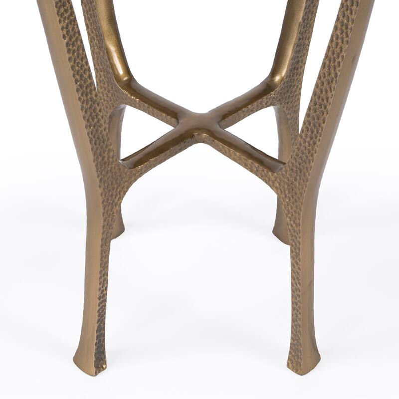 Handmade Flavio Metal and Stone End Table (India)