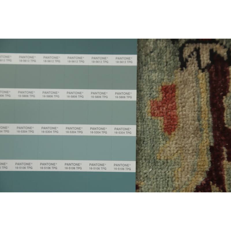 Hand Knotted Traditional Wool Beige Geometric Area Rug - 13' 7'' X 10' 3''