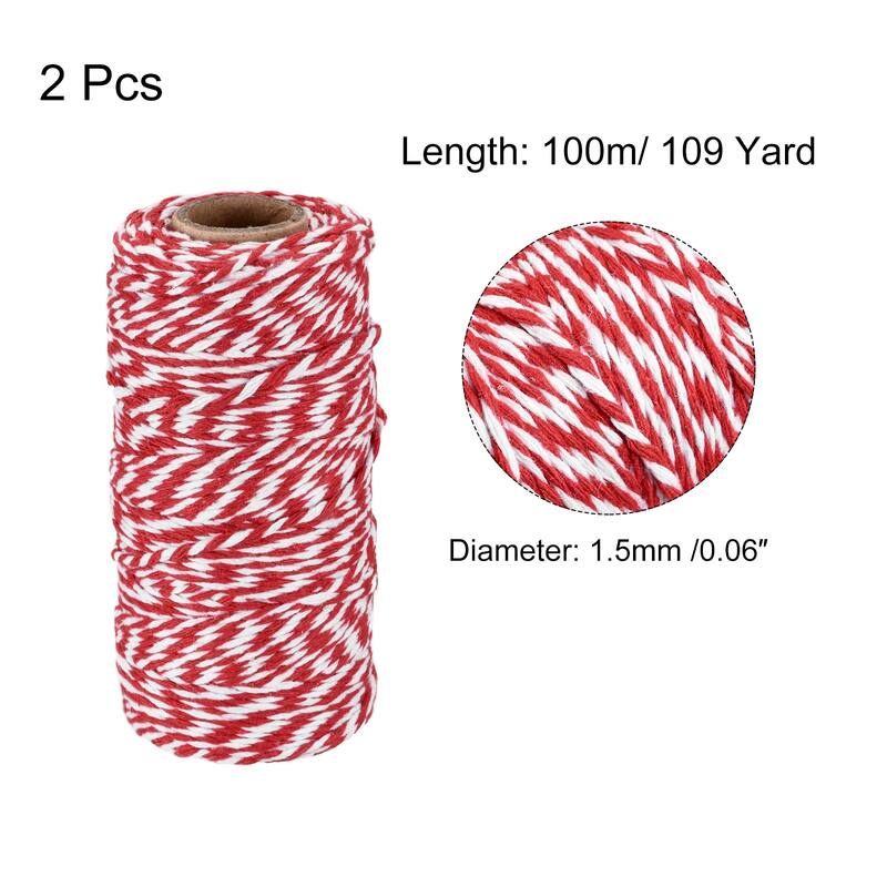 2x Twine Packing String Wrapping Cotton Twine Rope 100M for Christmas