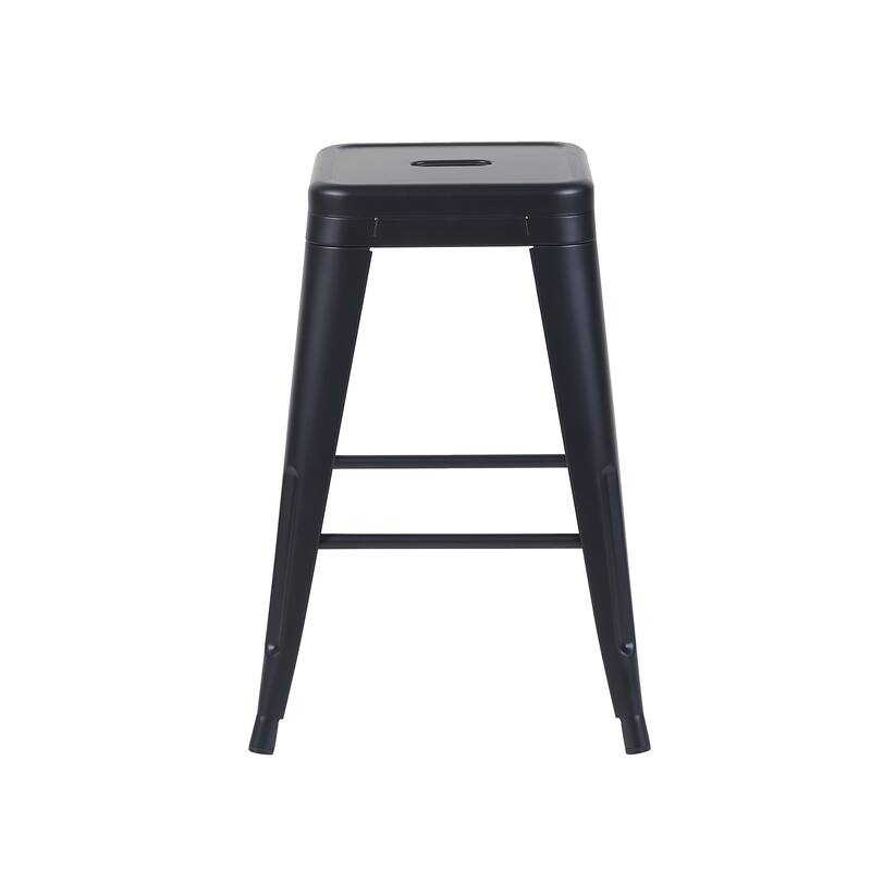 AC Pacific 24 Inch Industrial Stackable Metal Counter Stools Set of 2