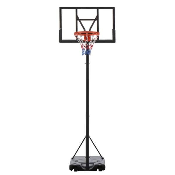 slide 1 of 1, Portable Basketball Hoop Outdoor 10ft Adjustable for Kids Youth and Adults Black