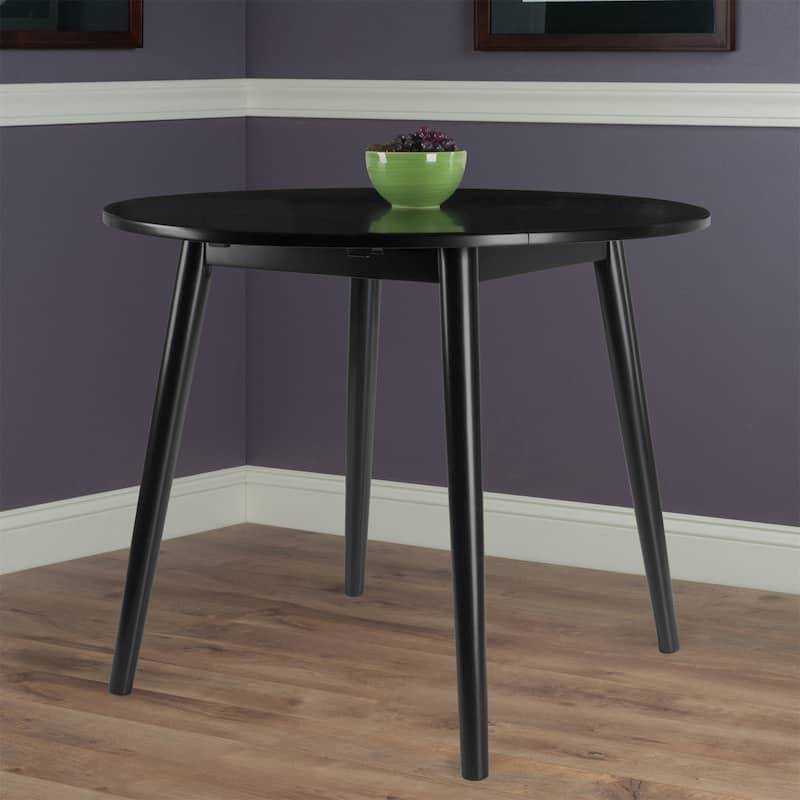 Black Round Drop Leaf Dining Table