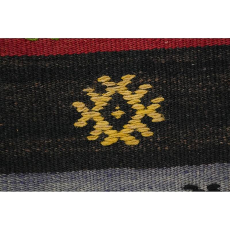 Hand Woven Oriental 100% Wool Carpet Southwestern Tribal Multi-Colored Kilim Area Rug - 6' 10'' X 5' 5''