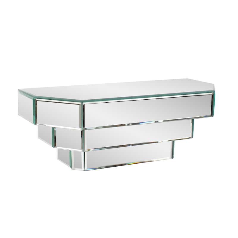 Allan Andrews Wood & Glass 3-Tier Floating Mirrored Wall Shelf - 16"W x 6"H x 7"D