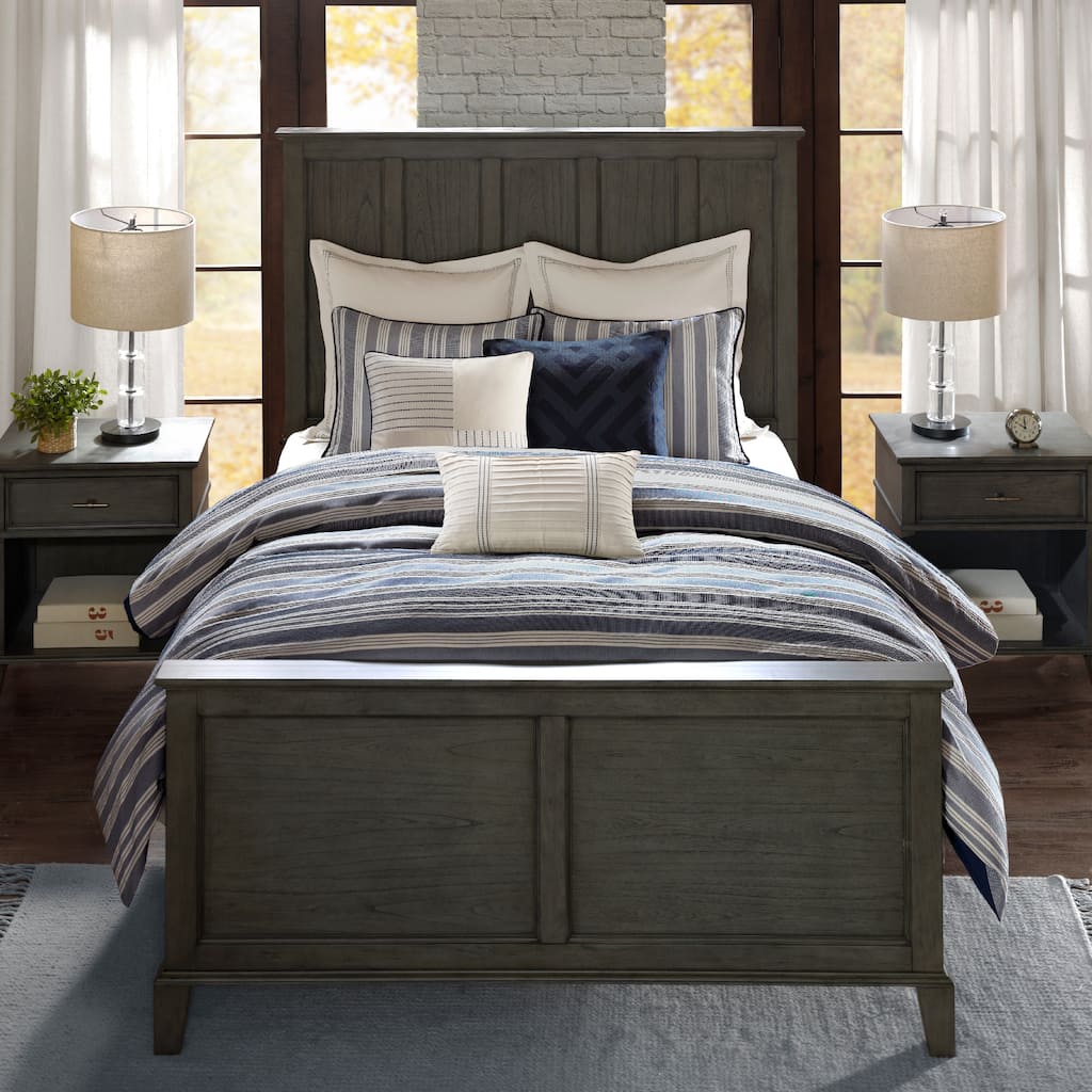 Madison Park Signature Farmhouse Blue Comforter Set