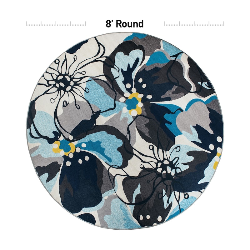 World Rug Gallery Modern Floral Non-Slip Area Rug