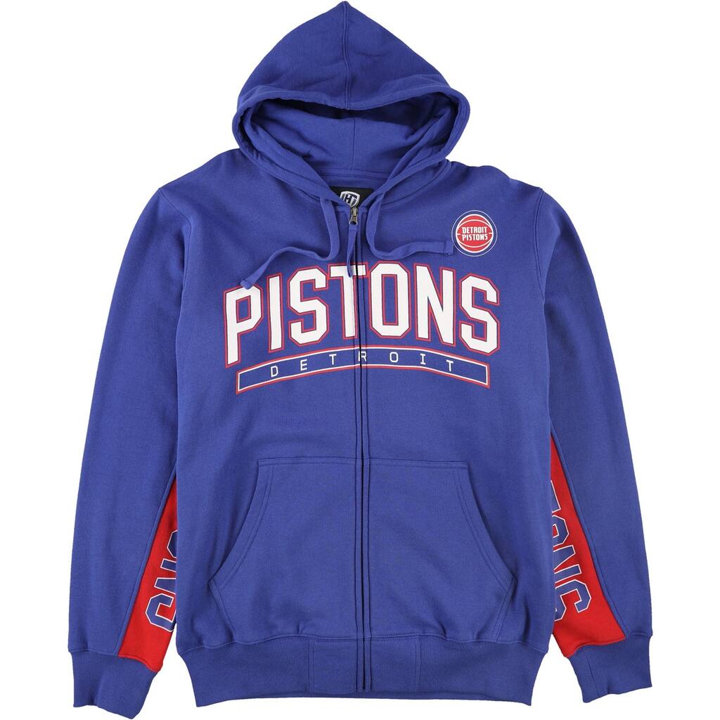 Hands High Mens Detroit Pistons Hoodie Sweatshirt, Blue, Large