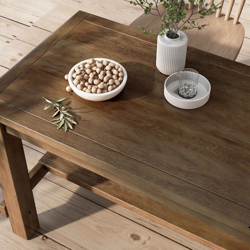 Furniture of America Tays Rustic Brown 60-inch Solid Wood Counter Height Table
