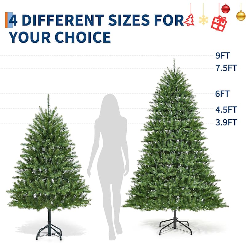 Prelit 4.5FT, Christmas Tree with 200 Lights 8 Modes Lights, Foldable Stand, On/Off Foot Pedal