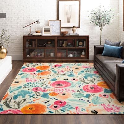 Mohawk Home Abstract Floral Watercolor Area Rug