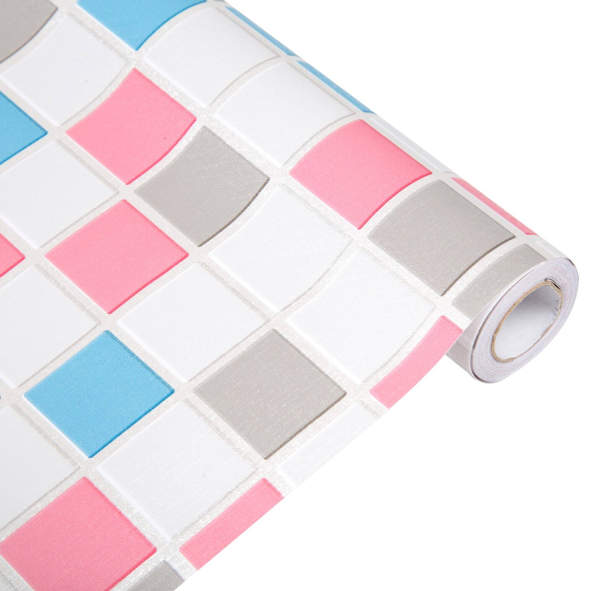 DCP Waterproof SelfAdhesive PVC Stick Wallpaper,Red Mosaics Bed Bath