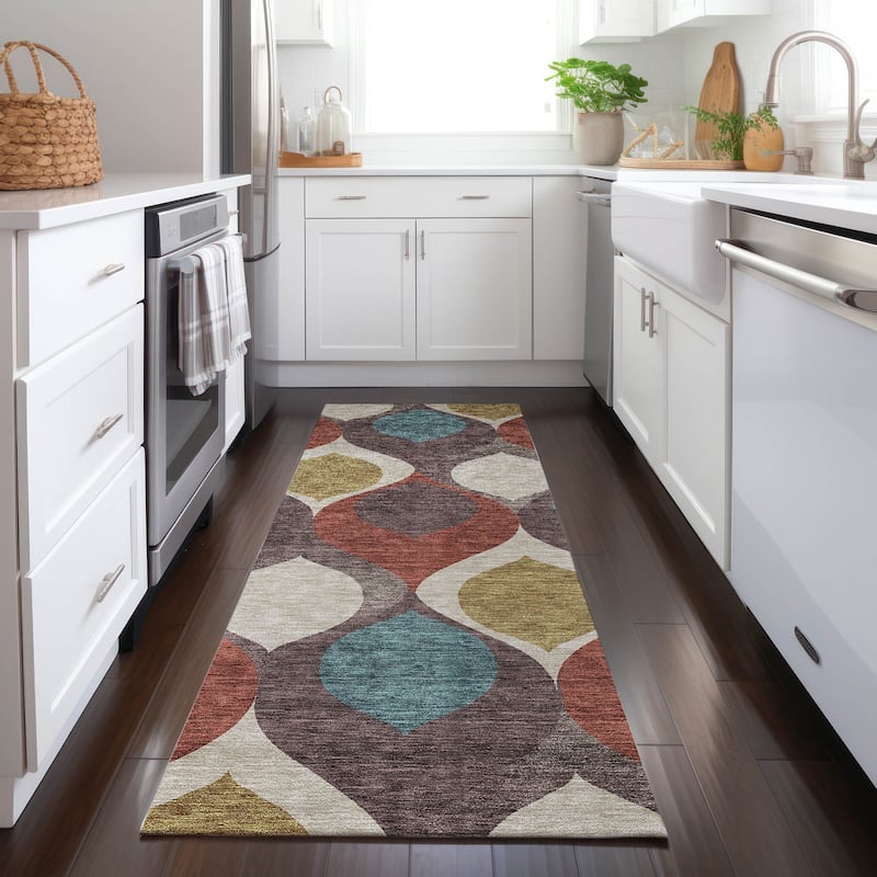 Machine Washable Indoor/ Outdoor Chantille Contemporary Geo Rug