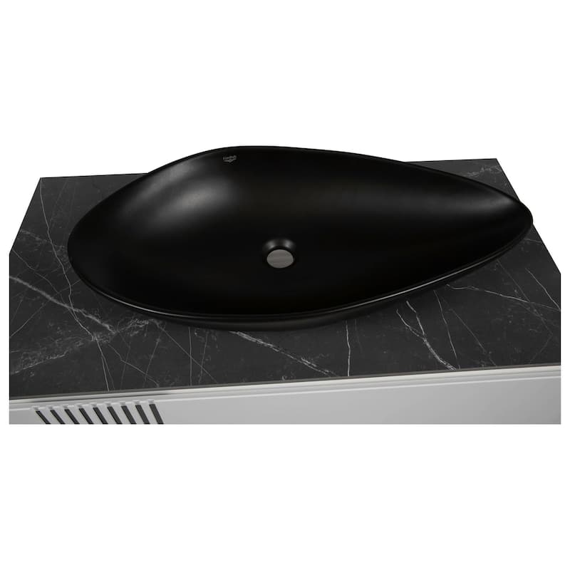 Modern Wall-Mount Bathroom Vanity with Washbasin Manhattan White Matte Non-Toxic MDF-40"-Simple 40"