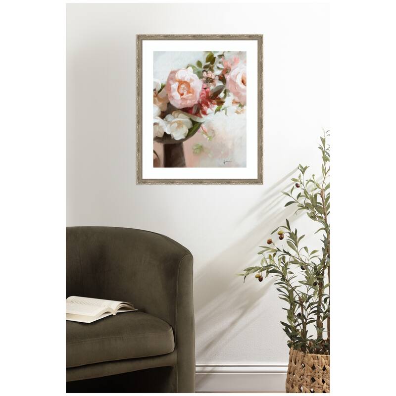 Kate and Laurel Everythings peachy by Mary Sparrow Framed Wall Art Print