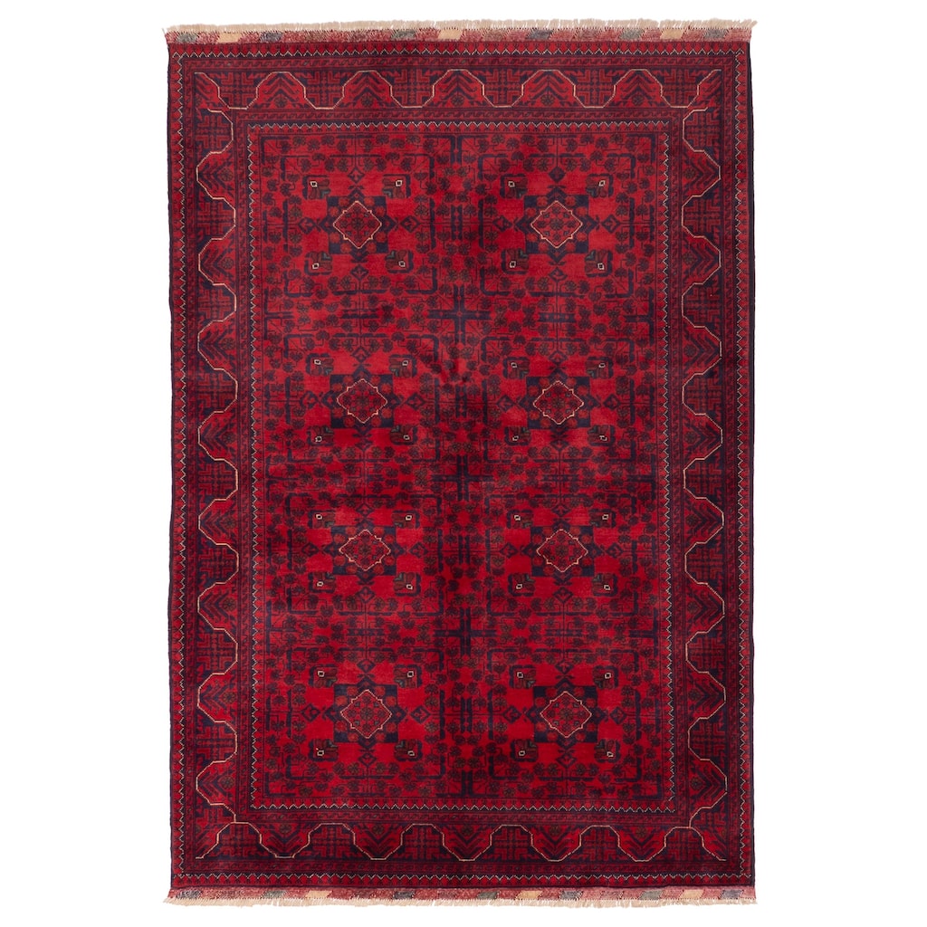 ECARPETGALLERY Hand-knotted Finest Khal Mohammadi Red Wool Rug - 4'6 x 6'7