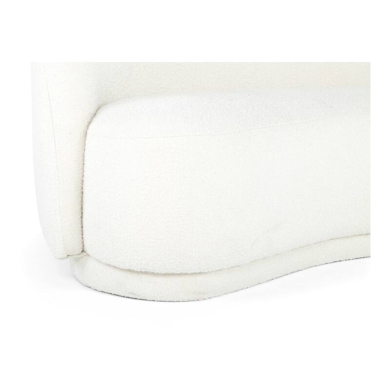 NADAAL STUDIOS Marigold - Boucle Fabric Upholstery Sofa Seats 3, Creamy White