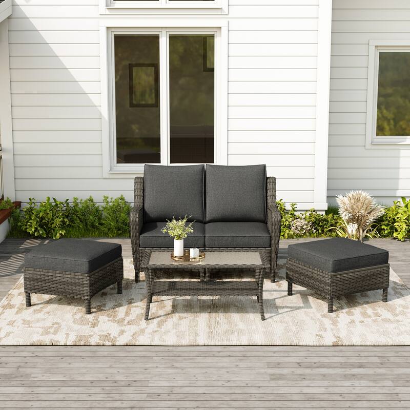 Rattan Outdoor Sectional Set with Modular Seating