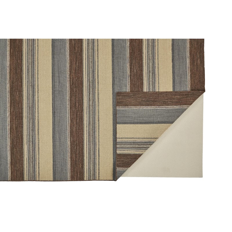 Grand Bazaar Naida Hand Knotted Stripes Transitional Area Rug