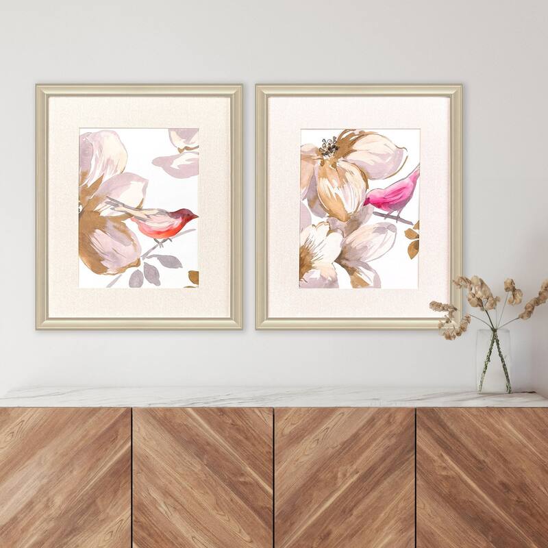 Paragon Bird Chatter Framed Art - Set of 2 - 2-piece Set