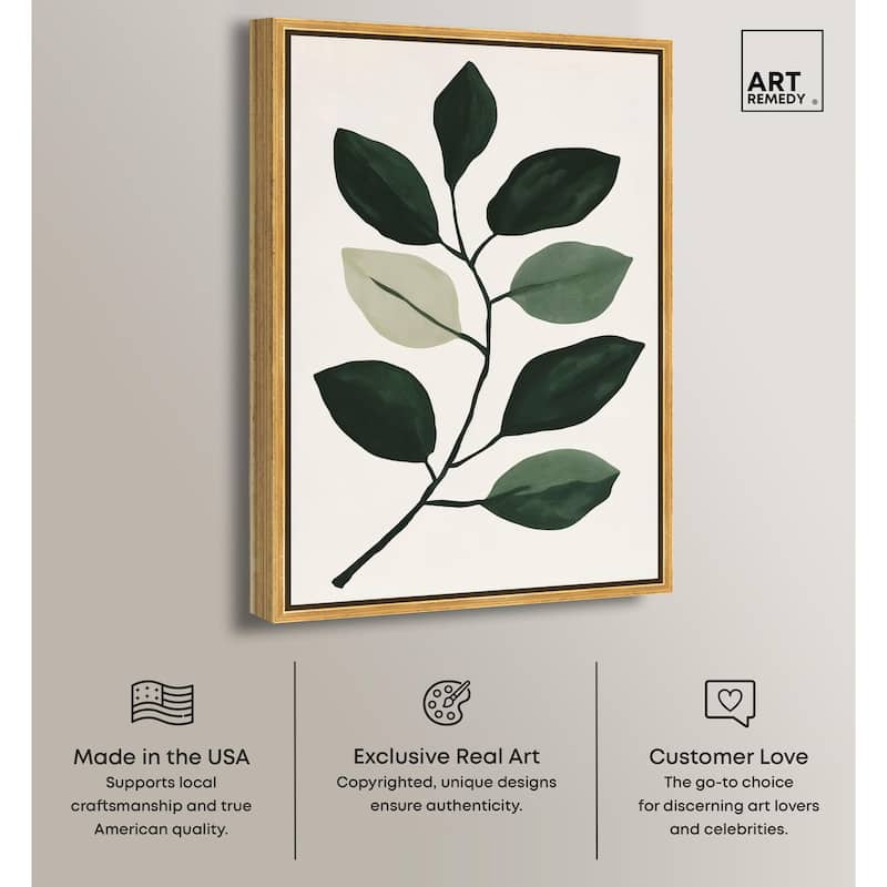 Green and Grey Branch II Canvas by Art Remedy