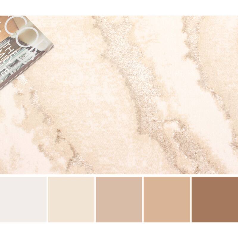 ECARPETGALLERY Machine Made Dove Ivory Area Rug