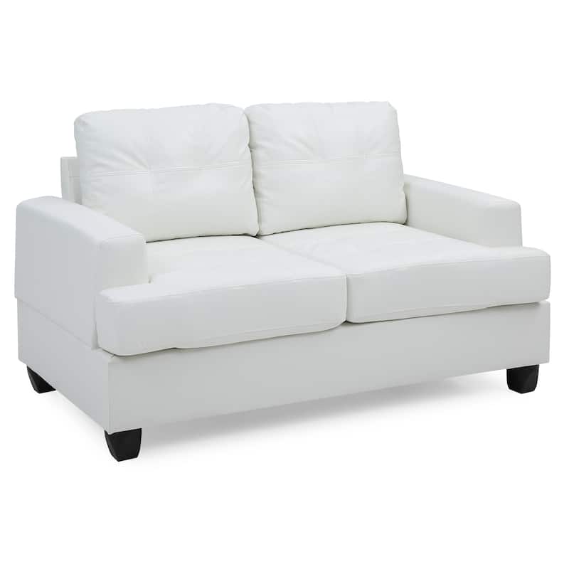Transitional Loveseat In White