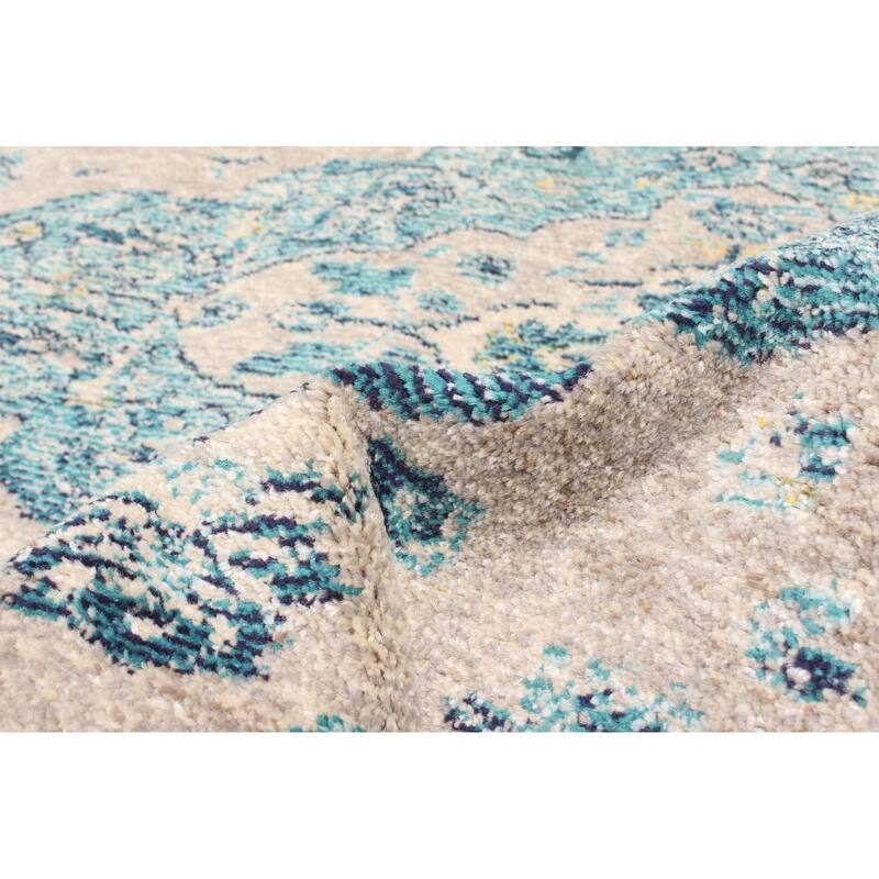 ECARPETGALLERY Machine Made Daria Blue Area Rug