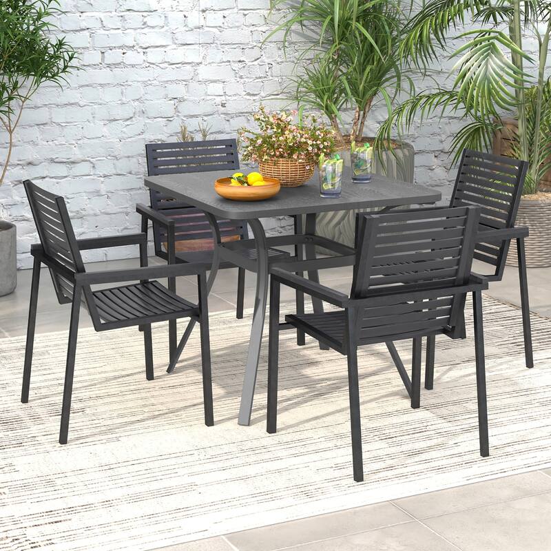 Gymax 32'' Patio Dining Table w/ 4 Curved Legs Heavy-Duty Outdoor