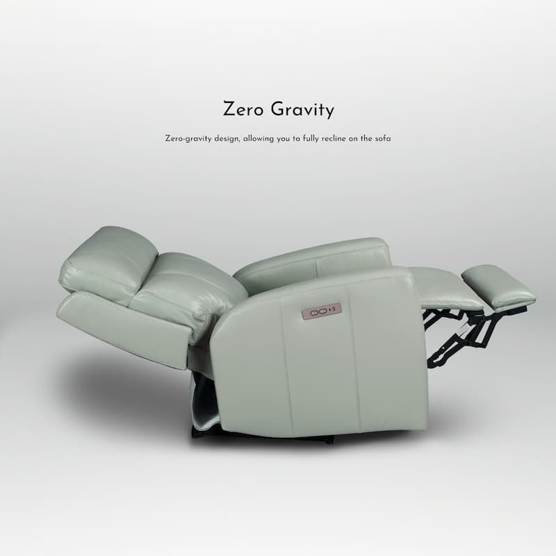 Genuine Leather Zero Gravity Power Recliner Chair with Power Headrest, USB&USB-C Port