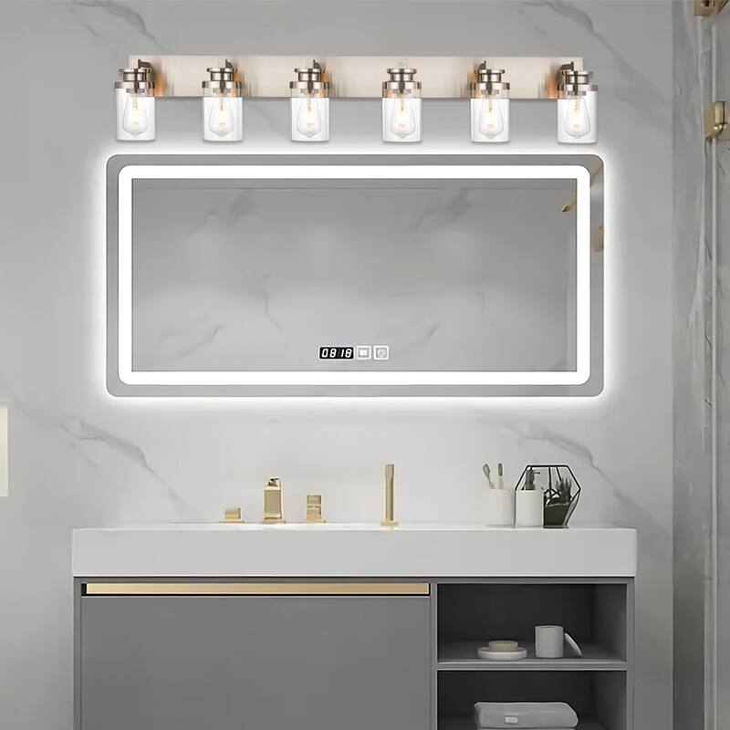Industrial Vanity Light fixture with Clear Glass Shade